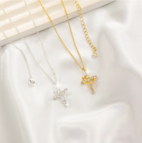 Eternal Cross & Crown Necklace